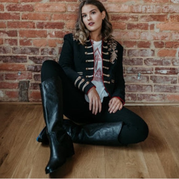 Frye Jackie Button Tall Black Leather Heeled Boot - Picture 3 of 7